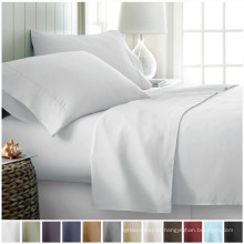 Folha de cama 100% branca de Cambric Percale do algodão para o hotel / hospital